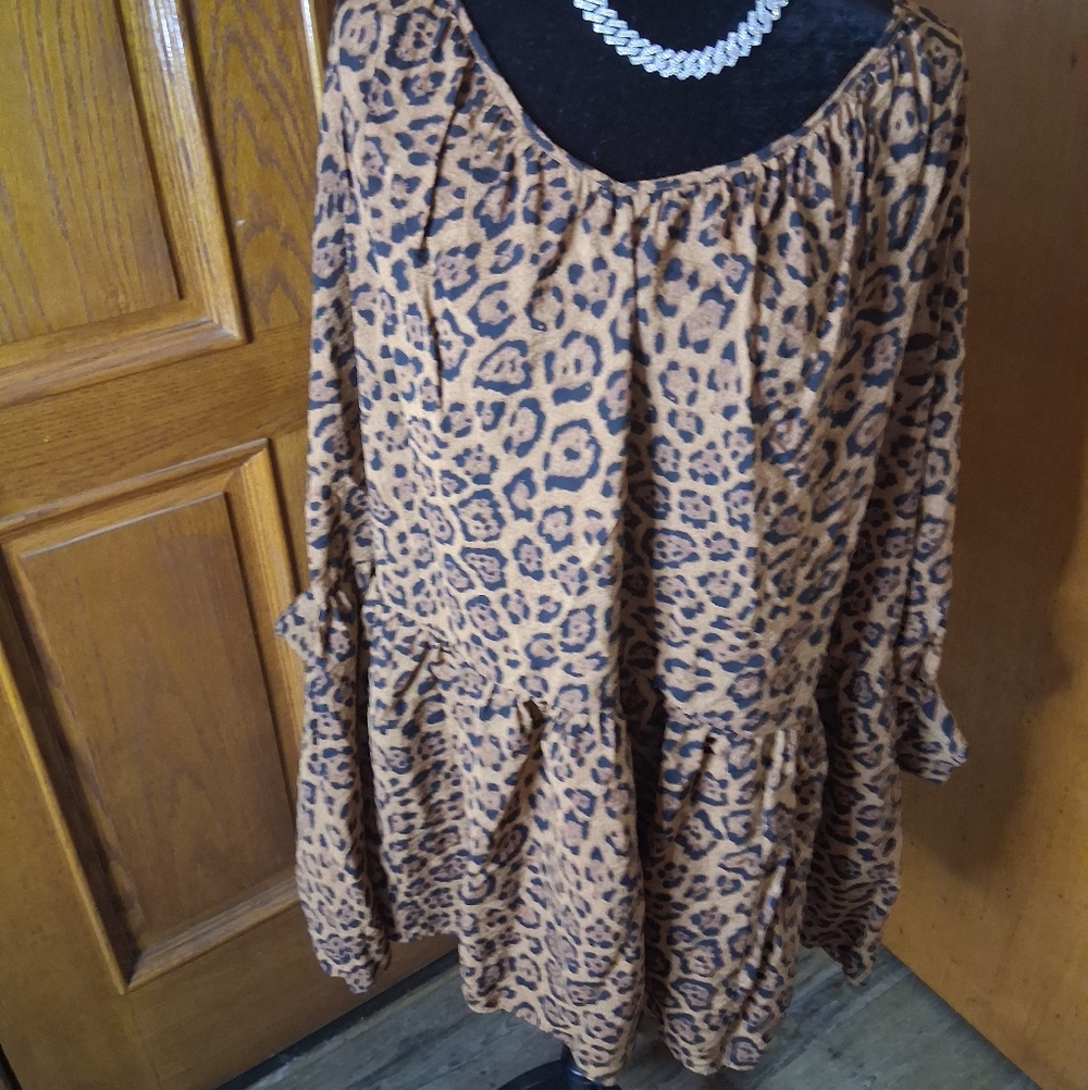 H&M Leopard Print Midi Dress